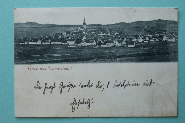 Ansichtskarte AK Gruß aus Ummerstadt 1898 Häuser Bauernhöfe Ortsansicht Architektur Thüringen